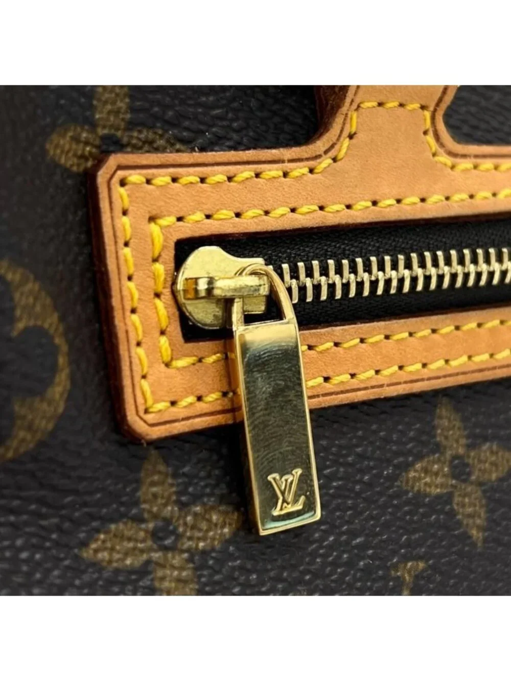 Louis Vuitton Cite MM Square Shoulder Bag Monogram Canvas Brown Gold